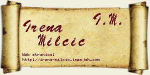 Irena Milčić vizit kartica